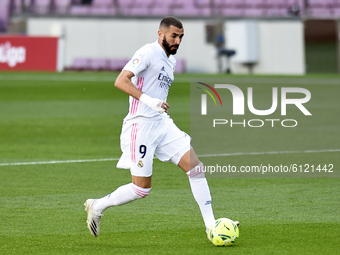 Karim Benzema during the match between FC Barcelona and Real Madrid CF, corresponding to the week 7 of the Liga Santander, played at the Cam...