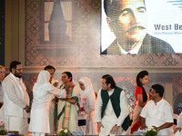 Indian Smt.Mamata Banerjee Chief Minister of West Bengal and Pakistani Janab Walid Iqbal during West Bengal Urdu Academy Present "Saare Jaha...