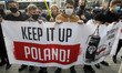 Far-right activists attend a rally in support of Poland's abortion law near the Poland Emb...