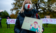 A Polish woman is holding a placard during the protest against the abortion ban In Poland,...
