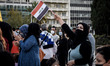 Iraqi refugees living in Greece protest front of the Greek Parliament in in Athens, Greece...