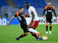 Henrikh Mkhitaryan of AS Roma and Younousse Sankhare' of CSKA-Sofia compete for the ball during the UEFA Europa League Group A stage match b...