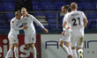 Torquay United's Danny Wright celebrates after scoring their fourth and his third goal dur...