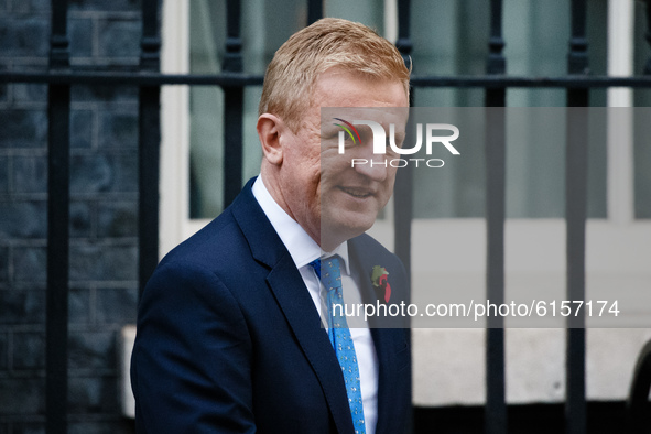 Secretary of State for Digital, Culture, Media and Sport Oliver Dowden, Conservative Party MP for Hertsmere, leaves 10 Downing Street in Lon...