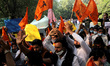 Members of Akhil Bhartiya Vidyarthi Parishad (ABVP) protest against Maharashtra govt over...