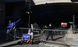 Dedicated supporter of Donald Trump face a larger crowd of supporters of his opponent, Joe...