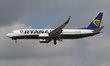 A Ryanair Boeing 737-800 lands at Frankfurt Airport on 14th August 2018  