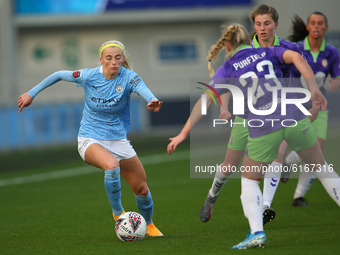  Citys Chloe Kelly  during the Barclays FA Women's Super League match between Manchester City and Bristol City at the Academy Stadium, Manch...