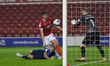 Scott McKenna of Nottingham Forest battles in the Wycombe box during the Sky Bet Champion...