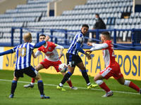  The ball bobbles between players  during the Sky Bet Championship match between Sheffield Wednesday and Millwall at Hillsborough, Sheffield...