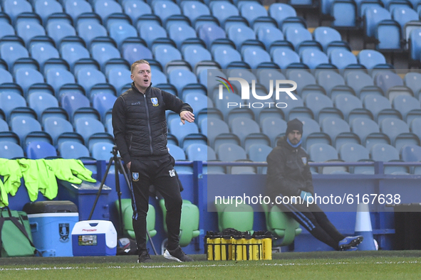 Garry Monk, Sheffield Wednesday manager, during the Sky Bet Championship match between Sheffield Wednesday and Millwall at Hillsborough, She...