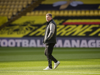 Coventry City Manager Mark Robins during the Sky Bet Championship match between Watford and Coventry City at Vicarage Road, Watford on Satur...
