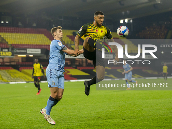 Troy Deeney of Watford during the Sky Bet Championship match between Watford and Coventry City at Vicarage Road, Watford on Saturday 7th Nov...