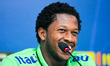 Fred, player of Brazilian national soccer team, during a press conference in Comary Granja...