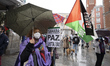 Demonstrators protesting during a demonstration for a free Sahara, to ask for the self det...
