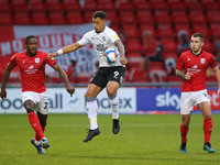Peterboroughs Jonson Clarke- Harris controls the ball   during the Sky Bet League 1 match between Crewe Alexandra and Peterborough at Alexan...