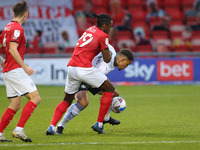  Boro’s Jonson Clarke - Harris tangles with Crewes Omar Beckles  during the Sky Bet League 1 match between Crewe Alexandra and Peterborough...