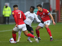  Crewes Perry Ng battles with Boro’s Siriki Dembele  during the Sky Bet League 1 match between Crewe Alexandra and Peterborough at Alexandra...