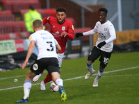  Crewes Daniel Powell charges forward  during the Sky Bet League 1 match between Crewe Alexandra and Peterborough at Alexandra Stadium, Crew...