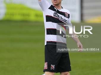 Adam Campbell of Darlington  during the Vanarama National League North match between Darlington and AFC Telford United at Blackwell Meadows,...