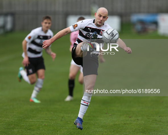 Will Hatfield  of Darlington during the Vanarama National League North match between Darlington and AFC Telford United at Blackwell Meadows,...