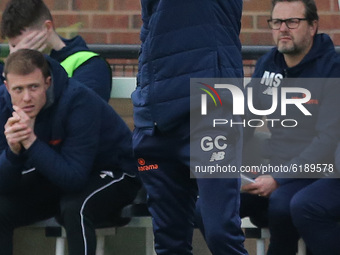  AFC Telford manager Gavin Cowan during the Vanarama National League North match between Darlington and AFC Telford United at Blackwell Mead...