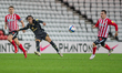  David Kasumu crosses the ball during the Sky Bet League 1 match between Sunderland and MK...