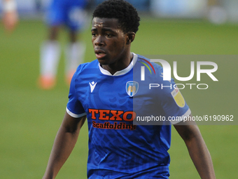  Colchesters Kwame Poku during the Sky Bet League 2 match between Colchester United and Leyton Orient at the Weston Homes Community Stadium,...