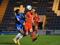  Leyton Orients Josh Coulson smashes the ball out of play during the Sky Bet League 2 match between Colchester United and Leyton Orient at t...