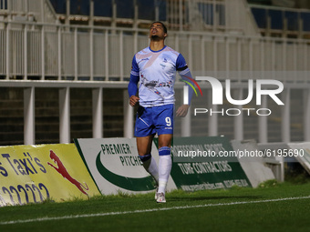  Mason Bloomfield of Hartlepool United leaves the field injured   during the Vanarama National League match between Hartlepool United and Wr...
