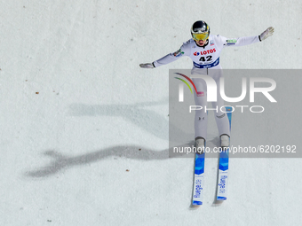 Ziga Jelar (SLO) during the FIS ski jumping World Cup, Wisla, Poland, on November 20, 2020. (