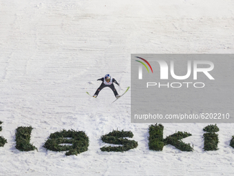 Andreas Wellinger (GER) during the FIS ski jumping World Cup, Wisla, Poland, on November 20, 2020. (