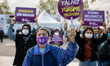 Women organized a demonstration to protest violence against women in Istanbul, Turkey on N...