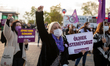 Women organized a demonstration to protest violence against women in Istanbul, Turkey on N...