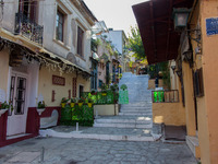 The famous cafes of Plaka district are closed and the streets are empty, in Athens, Greece, on November 23, 2020 amid teh Covid-19 pandemic....