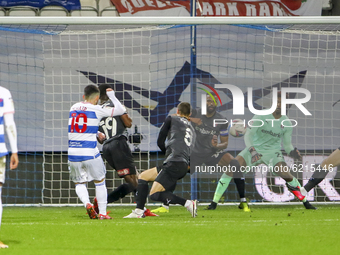 QPRs Ilias Chair scores during the Sky Bet Championship match between Queens Park Rangers and Rotherham United at Loftus Road Stadium, Londo...