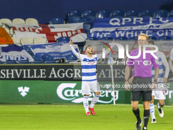 QPRs Ilias Chair celebrates his goal during the Sky Bet Championship match between Queens Park Rangers and Rotherham United at Loftus Road S...