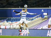 QPRs Lyndon Dykes wins a header during the Sky Bet Championship match between Queens Park Rangers and Rotherham United at Loftus Road Stadiu...