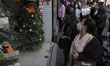 Sale of Christmas trees in a business in the Zócalo of Mexico City during the health emerg...