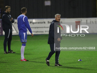   Barrow assistant manager Rob Kelly during the Sky Bet League 2 match between Barrow and Oldham Athletic at the Holker Street, Barrow-in-Fu...