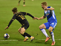   Oldham Athletic's Conor McAleny tussles with Barrow's Chris Taylor during the Sky Bet League 2 match between Barrow and Oldham Athletic at...