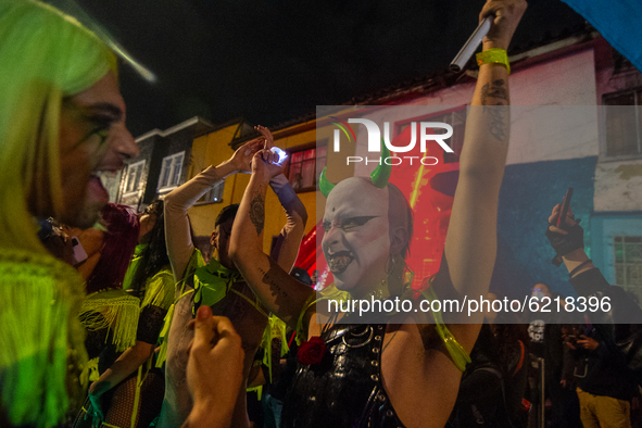 Thousands of Feminist women, trans and supporters marched during the international day against women and gender violence in Bogota, Colombia...