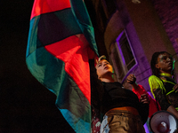Thousands of Feminist women, trans and supporters marched during the international day against women and gender violence in Bogota, Colombia...