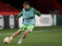 Charalampos Mavrias of Omonoia during the warm-up before the UEFA Europa League Group E stage match between Granada CF and AC Omonoia at Est...