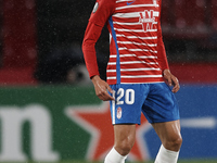 Jesus Vallejo of Granada controls the ball during the UEFA Europa League Group E stage match between Granada CF and AC Omonoia at Estadio Nu...