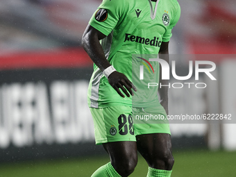 Ernest Asante of Omonoia in action during the UEFA Europa League Group E stage match between Granada CF and AC Omonoia at Estadio Nuevo Los...