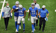 Detroit Lions wide receiver Marvin Jones (11) walks off the field after being checked for...