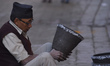 A Nepalese artist making clay pot flower vessel at Thimi, Bhaktapur, Nepal on Sunday, Nove...