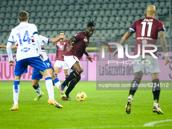 Soualiho Meite during the Serie A match between Torino FC and UC Sampdoria at Stadio Olimpico Grande Torino Torino on November 30, 2020 in T...