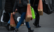 Shoppers in O'Connell Street Street in Dublin city centre, Taoiseach (Irish PM) Micheal M...